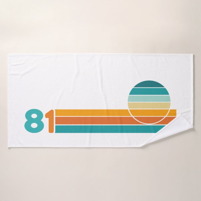 Retro Sonnenuntergang 81 Badehandtuch (Badehandtuch)