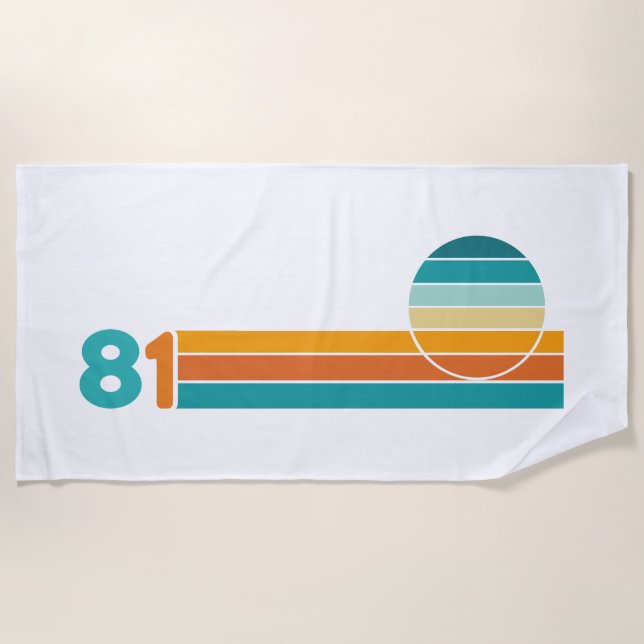 Retro Sonnenuntergang 81 Strandtuch (Vorderseite)