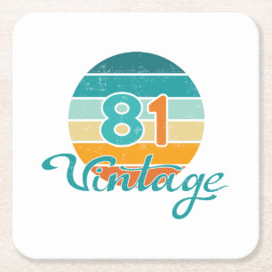 Retro-Sonnenuntergang 81 Vintage-Distressed Rechteckiger Pappuntersetzer