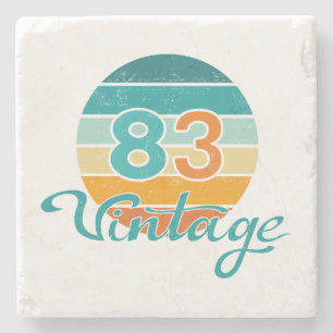Retro-Sonnenuntergang 83 Vintage-Distressed Steinuntersetzer