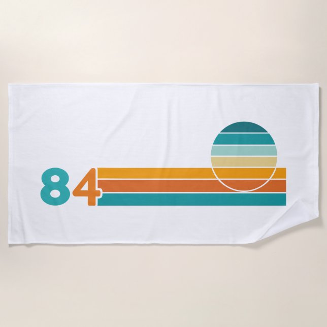 Retro Sonnenuntergang 84 Strandtuch (Vorderseite)