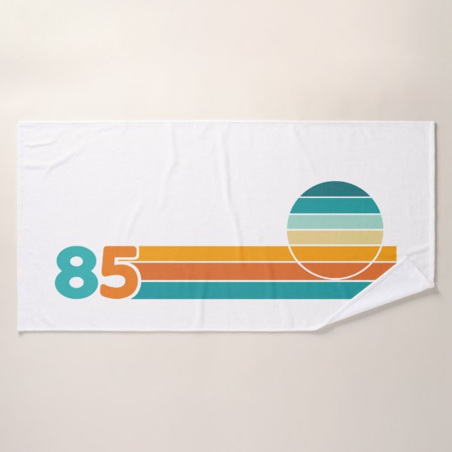 Retro Sonnenuntergang 85 Badehandtuch (Badehandtuch)