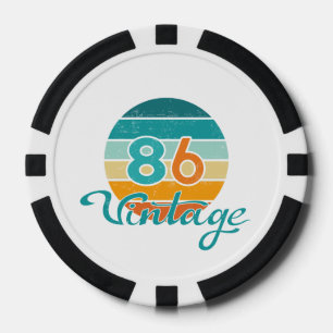Retro-Sonnenuntergang 86 Vintage abgenutzt Pokerchips