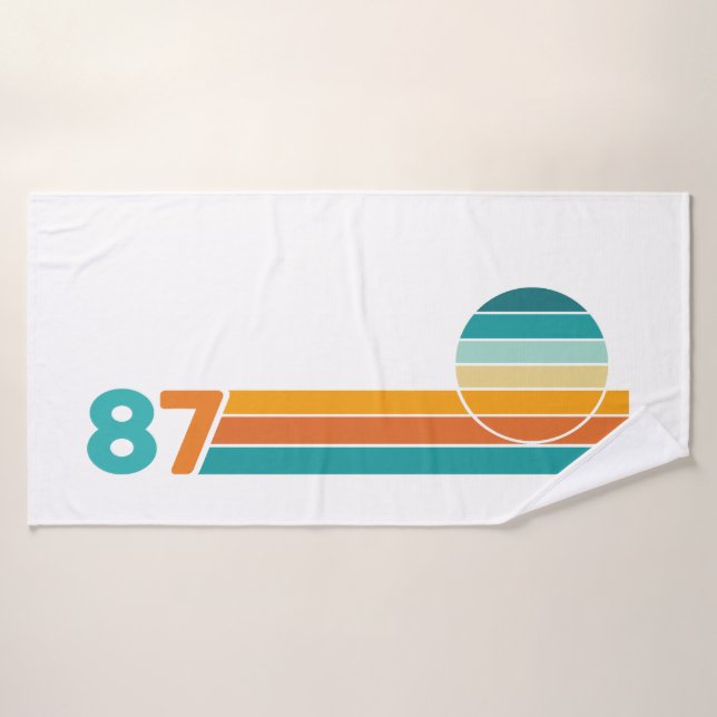 Retro-Sonnenuntergang 87 Badehandtuch (Badehandtuch)