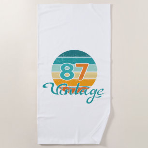 Retro-Sonnenuntergang 87 Vintage abgenutzt Strandtuch
