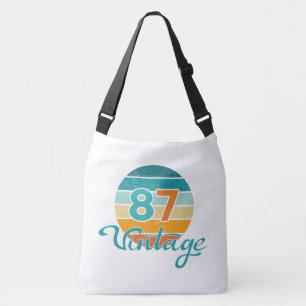 Retro-Sonnenuntergang 87 Vintage abgenutzt Tragetaschen Mit Langen Trägern