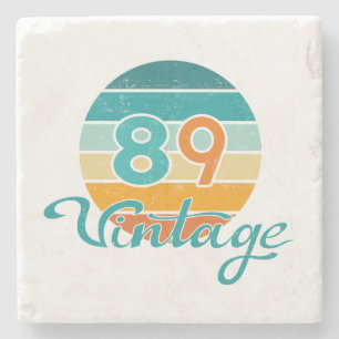 Retro-Sonnenuntergang 89 Vintage-Distressed Steinuntersetzer