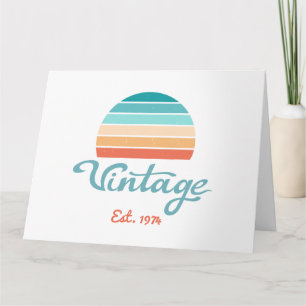 Retro-Sonnenuntergang+Abgenutzte Vintage-Schrift [ Karte
