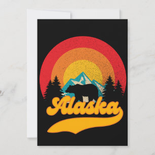 Retro-Sonnenuntergang Alaska Juneau Bären Berge Wi Dankeskarte