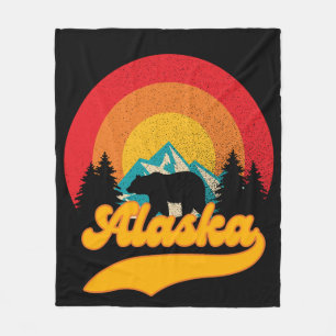 Retro-Sonnenuntergang Alaska Juneau Bären Berge Wi Fleecedecke