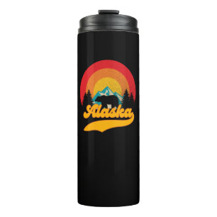 Retro-Sonnenuntergang Alaska Juneau Bären Berge Wi Thermosbecher