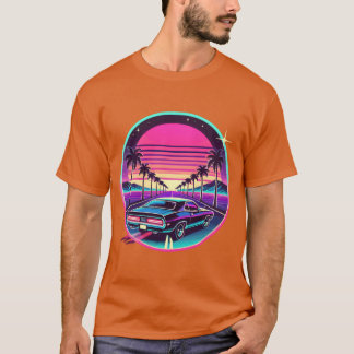 Retro-Sonnenuntergang-Autofahrt-Vaporwave-Ästhetik T-Shirt
