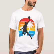 Retro Sonnenuntergang Basketball Dunk Korb Sport