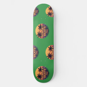 Retro Sonnenuntergang Beats Nur Palmen Vintage Skateboard