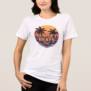 Retro Sonnenuntergang Beats Nur Palmen Vintage Tri-Blend Shirt