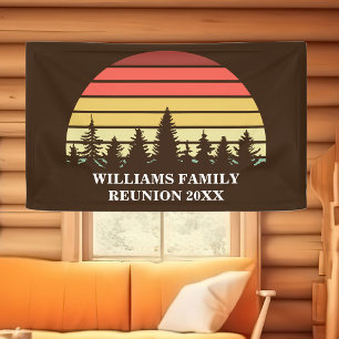 Retro Sonnenuntergang Benutzerdefinierte Familienz Banner