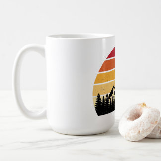 Retro-Sonnenuntergang-Berglandschaft | Vintage-Nat Kaffeetasse