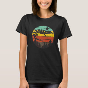 Retro Sonnenuntergang Blauzungenskink Echse Vintag T-Shirt