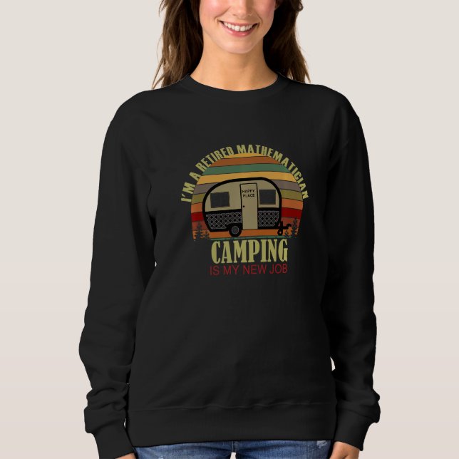 Retro Sonnenuntergang Camper Ruhender MATHEMATIKER Sweatshirt (Vorderseite)