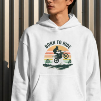 Retro-Sonnenuntergang-Dirt-Bike-Fahrer-Sweatshirt Hoodie