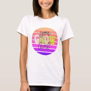 Retro Sonnenuntergang du Grow Girl T-Shirt