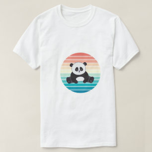 Retro-Sonnenuntergang Entspannender Panda-Bär-Kuns T-Shirt