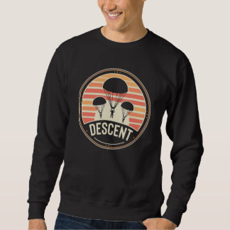 Retro-Sonnenuntergang-Fallschirmspringen Sweatshirt