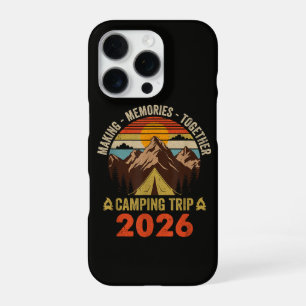 Retro-Sonnenuntergang-Familien-Camping-Trip 2026 iPhone 16 Pro Hülle