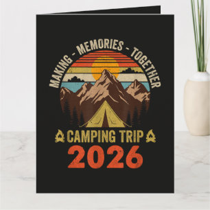 Retro-Sonnenuntergang-Familien-Camping-Trip 2026 Karte
