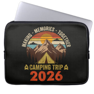 Retro-Sonnenuntergang-Familien-Camping-Trip 2026 Laptopschutzhülle