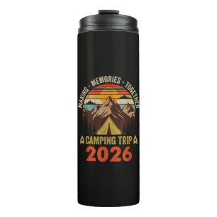 Retro-Sonnenuntergang-Familien-Camping-Trip 2026 p Thermosbecher