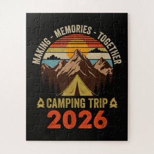Retro-Sonnenuntergang-Familien-Camping-Trip 2026 Puzzle