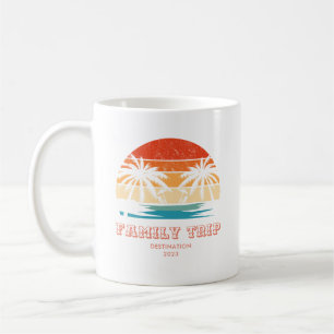 Retro Sonnenuntergang Familienausflug Beach Palm T Kaffeetasse