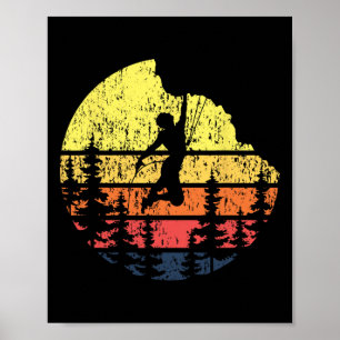 Retro-Sonnenuntergang-Felsenkletterer - Boulderer Poster