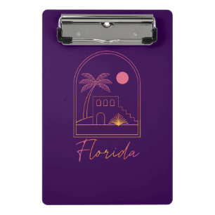 Retro-Sonnenuntergang Florida-Stimmung Mini Klemmbrett