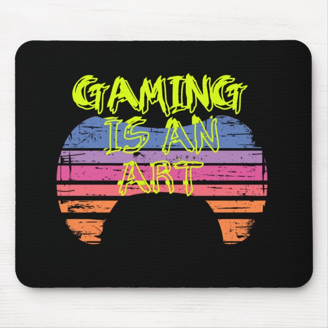 Retro-Sonnenuntergang-Gaming-Controller-Kunst-Game Mousepad (Vorne)