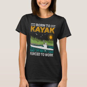 Retro Sonnenuntergang Geboren Kayak gezwungen, Kaj T-Shirt