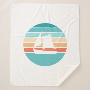 Retro Sonnenuntergang gestörter Effekt + Segelboot Sherpadecke