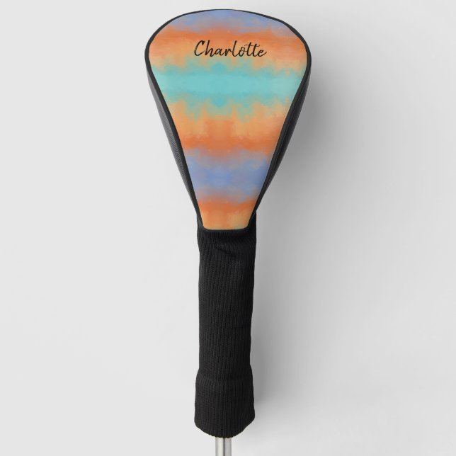 Retro-Sonnenuntergang  Golf Headcover (Vorderseite)