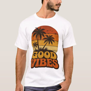 Retro-Sonnenuntergang-Good-Vibes-Grafik-T-Shirt T-Shirt