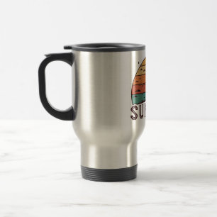 Retro-Sonnenuntergang-Horizont-Grafik-Tasse Reisebecher