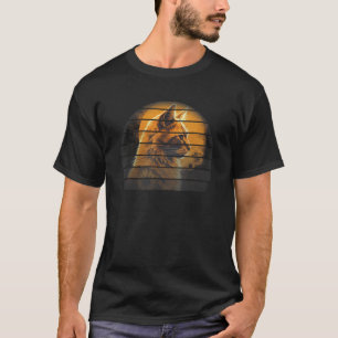 retro Sonnenuntergang hübsche gelbe Katze Sonnenbl T-Shirt