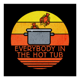 Retro Sonnenuntergang Hummer Pot, Hot Tube Poster