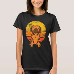 Retro-Sonnenuntergang-Hund Hundebesitzer Tier Hau T-Shirt