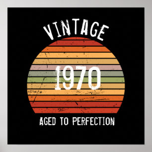 Retro-Sonnenuntergang im Jahrgang perfekt gealtert Poster