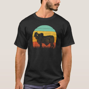 Retro-Sonnenuntergang-Kuhbauer Brahman-Rind T-Shirt