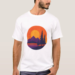 Retro Sonnenuntergang Natur-Vibes Vintage 80er Ä T-Shirt