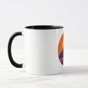 Retro Sonnenuntergang Natur Vibes Vintage 80er Ä Tasse