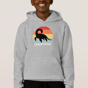 Retro-Sonnenuntergang Ogopogo, Okanagan Lake Monst Hoodie