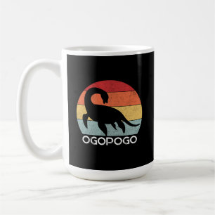 Retro-Sonnenuntergang Ogopogo, Okanagan Lake Monst Kaffeetasse